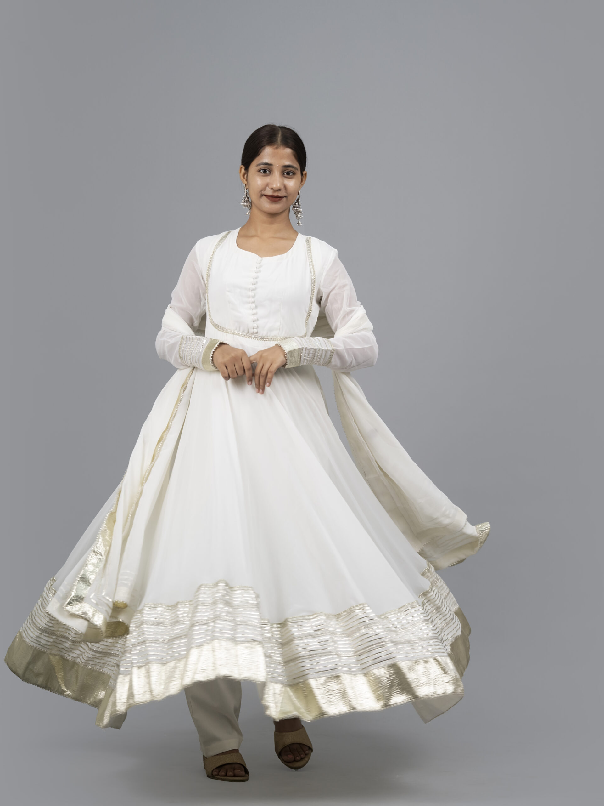 Moonlight White Anarkali Set
