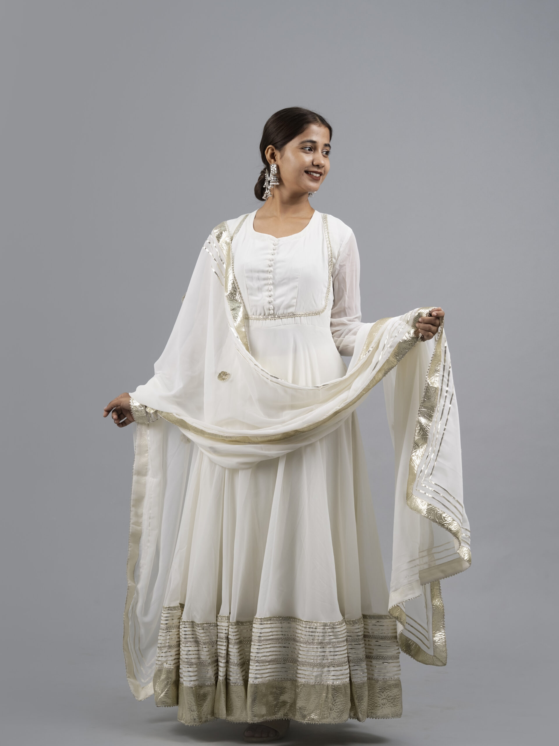 Moonlight White Anarkali Set - Image 4