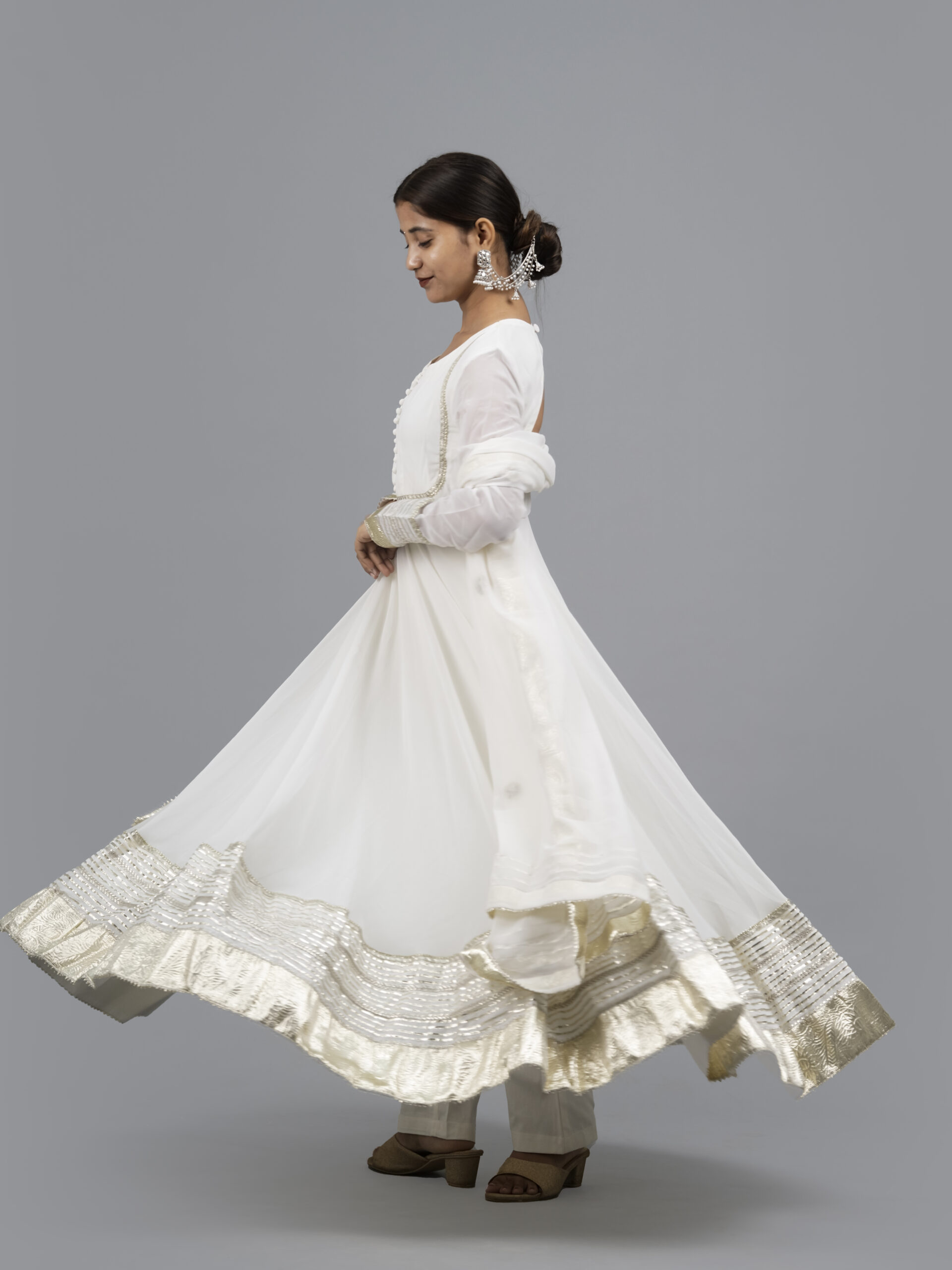Moonlight White Anarkali Set - Image 5
