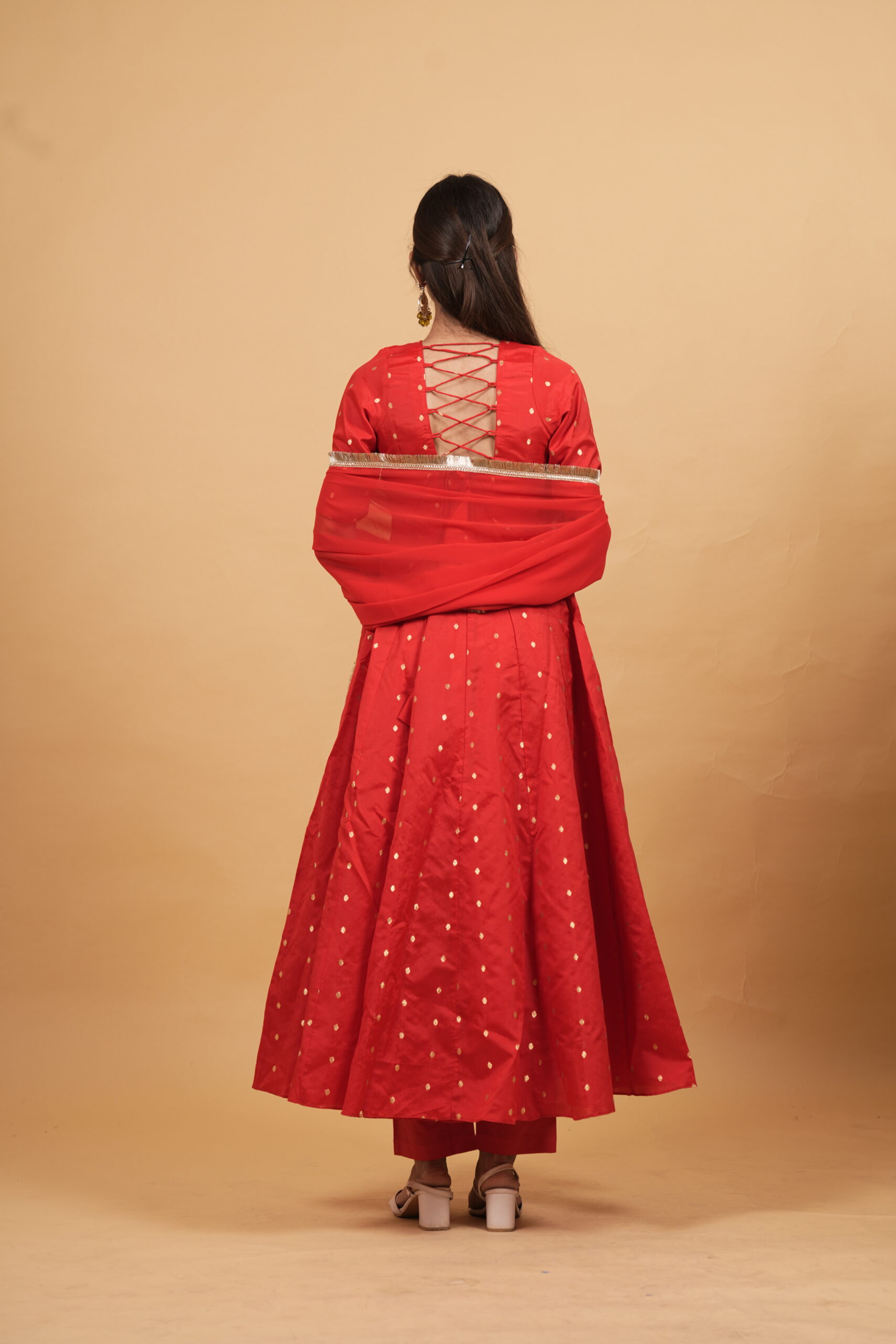 Radiant Red Anarkali Suit Set - Image 4