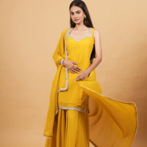 Sunlit Mustard Yellow Shrara Set