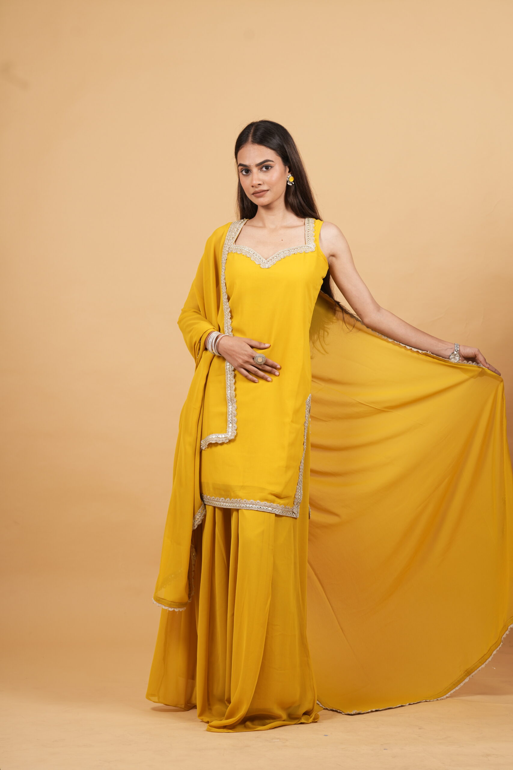 Sunlit Mustard Yellow Shrara Set - Image 5