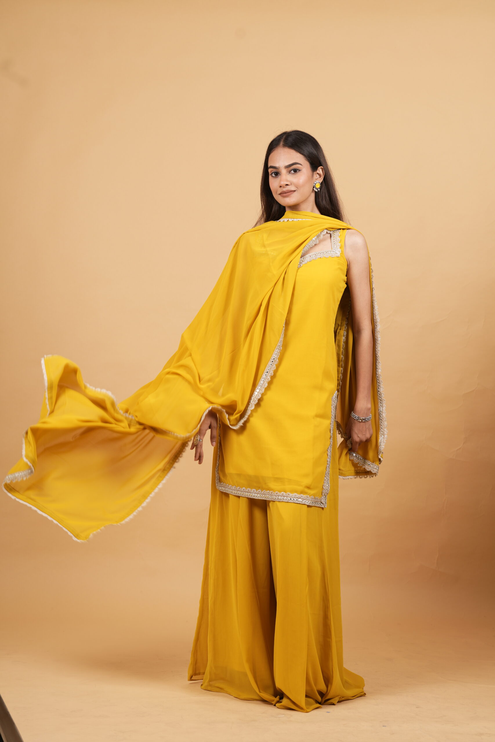Sunlit Mustard Yellow Shrara Set - Image 4