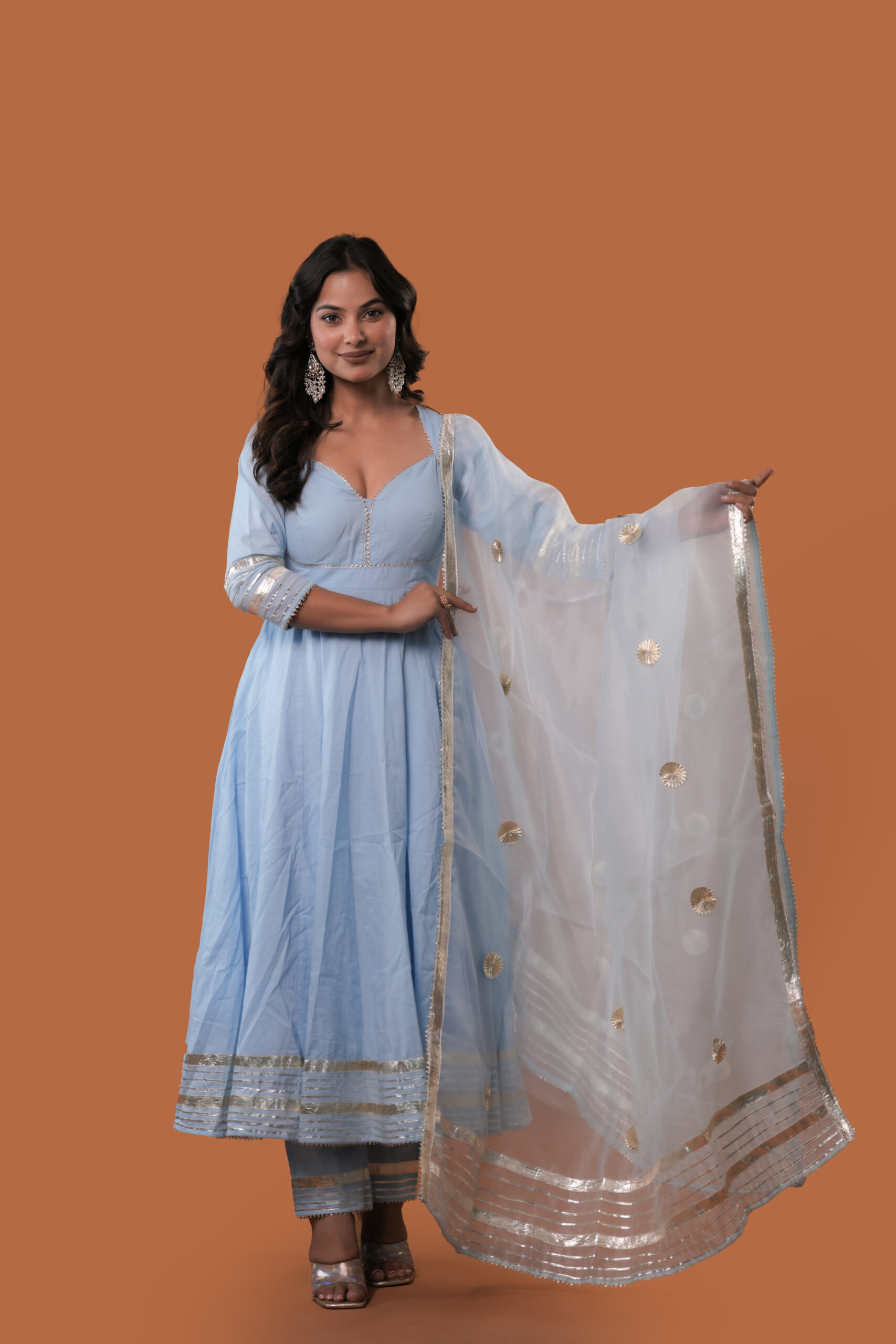 Azure Powder Blue Anarkali Suit Set - Image 2