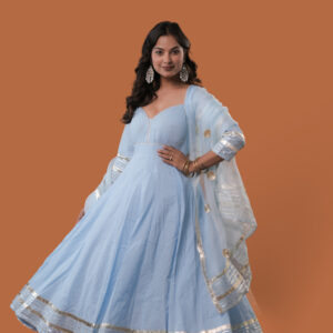 Azure Powder Blue Anarkali Suit Set