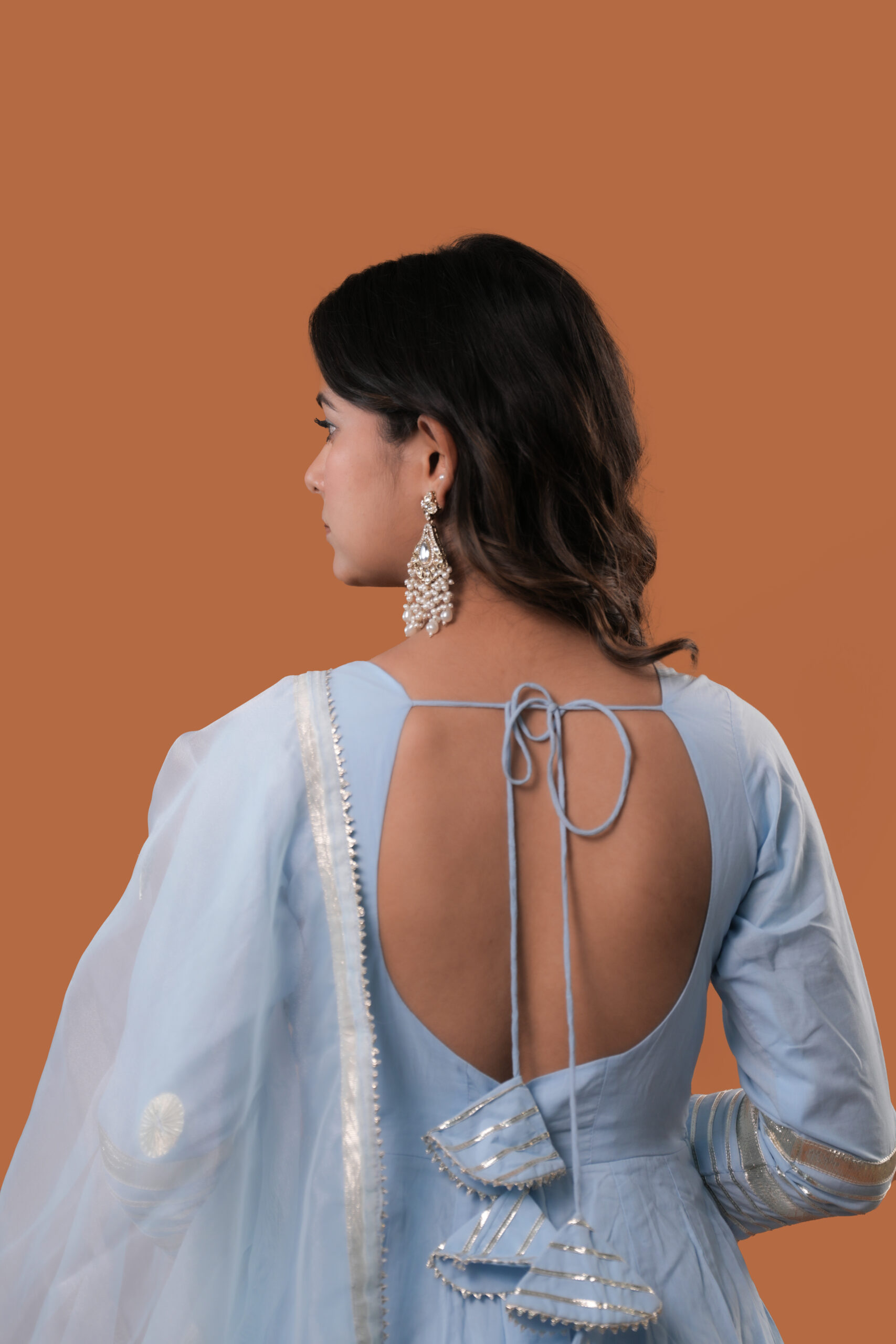 Azure Powder Blue Anarkali Suit Set - Image 4