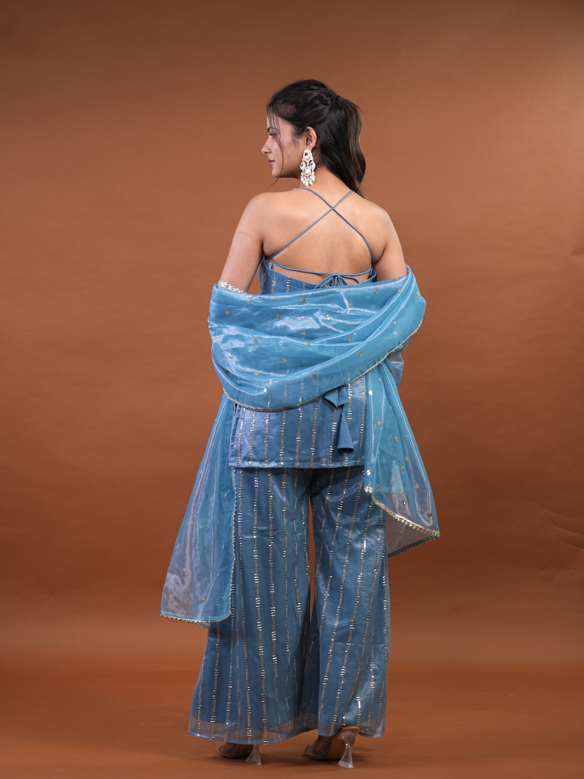 Zyra Hazel Blue Indo Western - Image 3