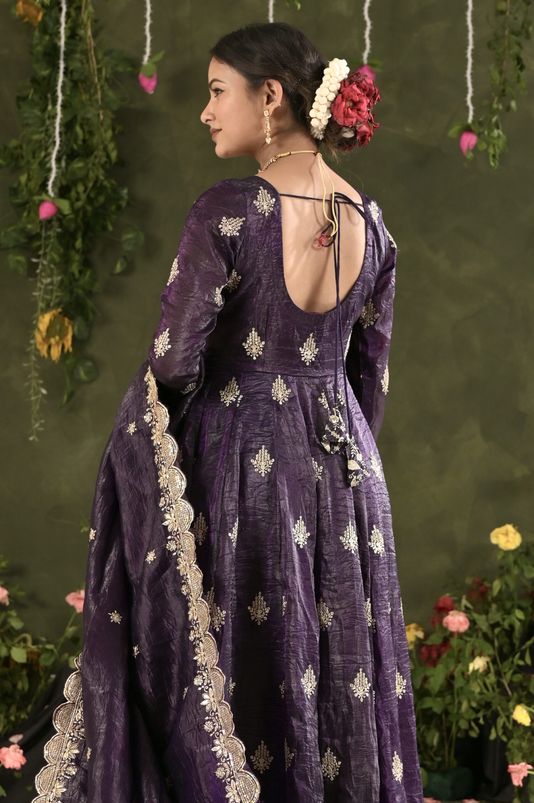 Midnight Amethyst Anarkali Suit Set - Image 4