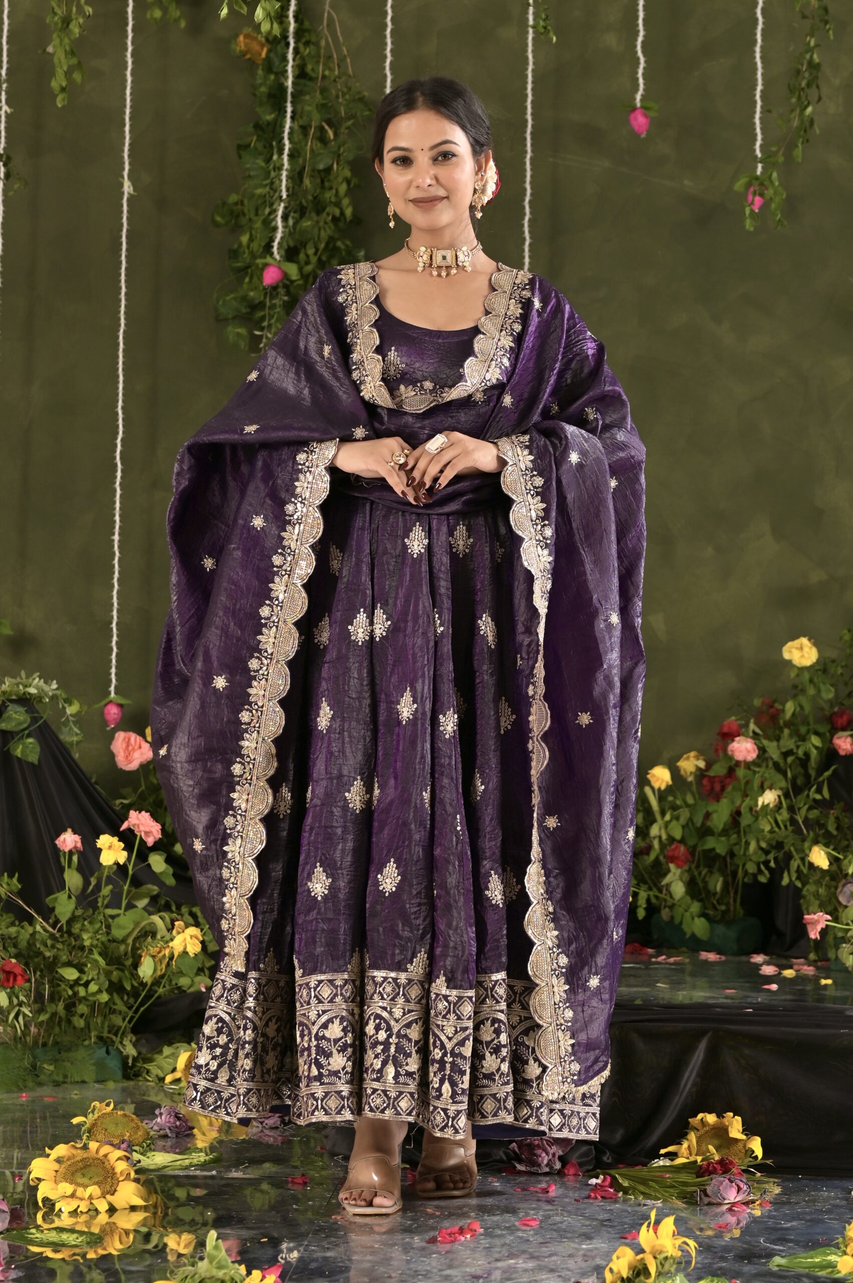 Midnight Amethyst Anarkali Suit Set - Image 3