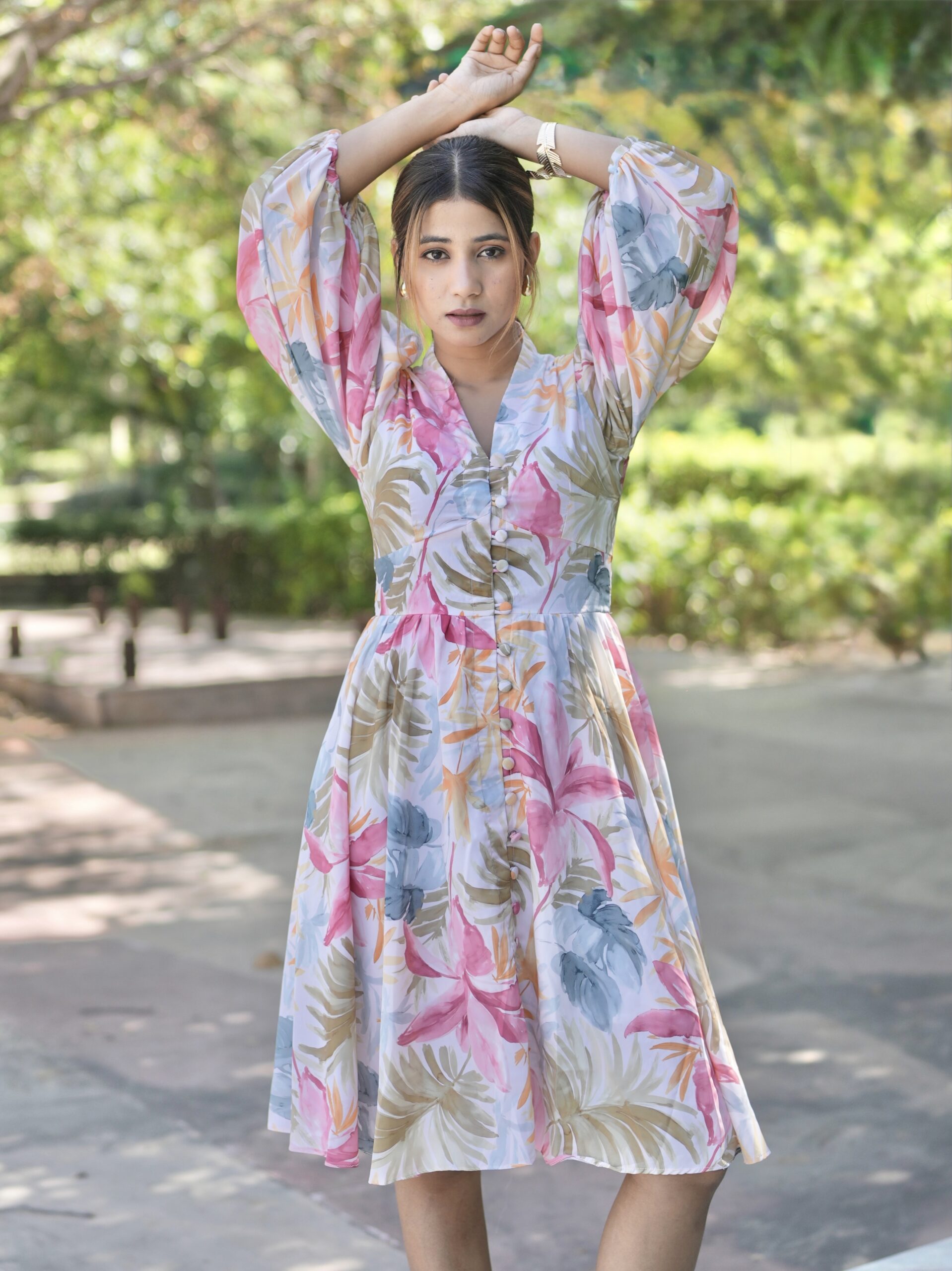 Ivory Blush Bloom Mini Dress - Image 2